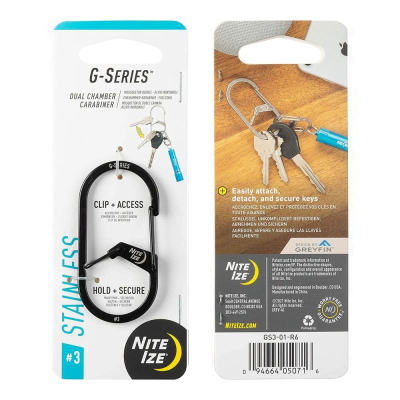 Карабин стальной Nite Ize G-Series™ Dual Chamber Carabiner 3 черный