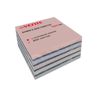 Липкий блок&nbsp;&nbsp;76х 76мм deVENTE 400л&nbsp;&nbsp;5 цветов 'sigNATURE' + черный'