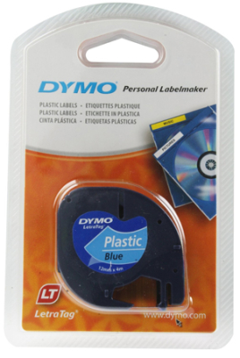 Картридж ленточный Dymo® LetraTag  12мм х4м пластик синий 91205