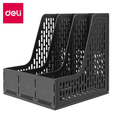 Накопитель вертикальный Deli&nbsp;&nbsp;3 отдела 250х275х257мм сборный черный
