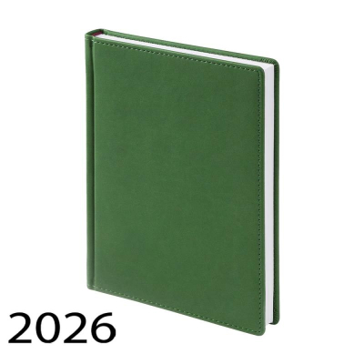 Ежедневник 2026 A5 BrunoVisconti® 'Velvet' 336стр твердая обложка искусственная кожа зеленый
