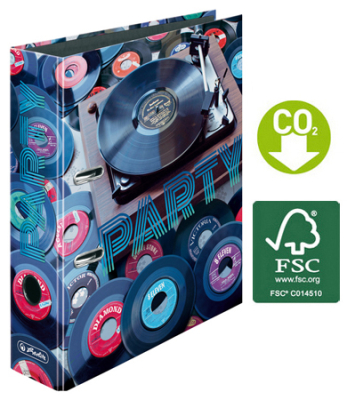Папка файл A4  80мм Herlitz Vintage Record Player