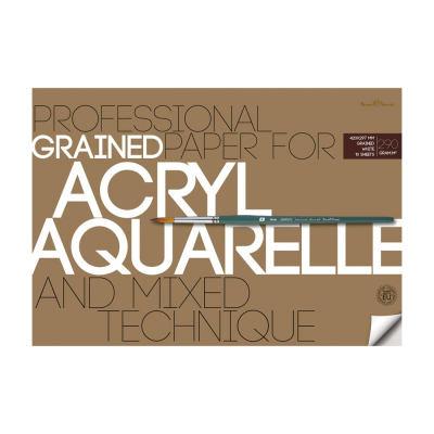 Бумага для акрила/акварели A3&nbsp;&nbsp;420х297мм BrunoVisconti® Professional 290г целлюлоза 100% 10л в папке