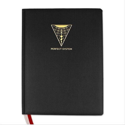 Записная книжка A4- 128л клетка Полином тонированный блок твердая обложка фольга золото Charme 'Perfect System' черная
