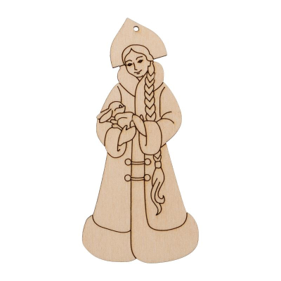 Заготовка для росписи деревянная Подвеска новогодняя 'Снегурочка' Mr. Carving 4.5х9см фанера