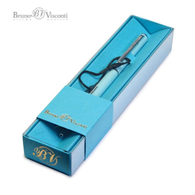Ручка шариковая BrunoVisconti® 'Palermo' 0.7мм металлический Soft Touch голубой корпус синие чернила