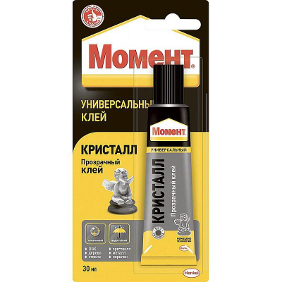 Клей универсальный Henkel 'Момент Кристалл'  30мл прозрачный в блистере