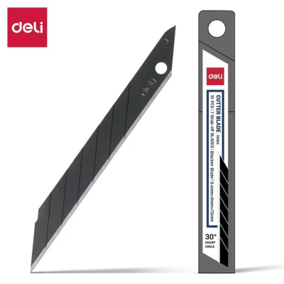 Запасные лезвия&nbsp;&nbsp;9мм - 30° 10шт Deli в пластиковом футляре