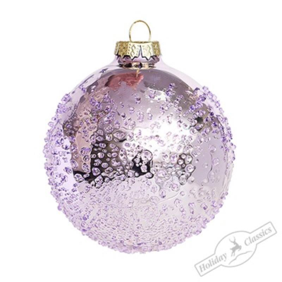 Шар  80мм сиреневый 'Ледяной дождь' стекло