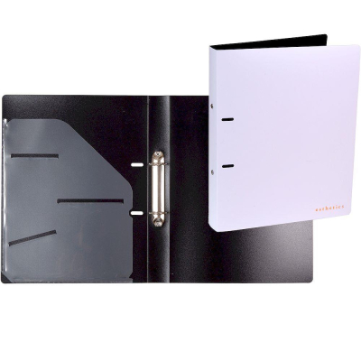 Папка A4&nbsp;&nbsp;2 кольца 30мм (O) на 250л deVENTE 'Esthetics' пластиковая фактура Soft touch лавандово-пепельная