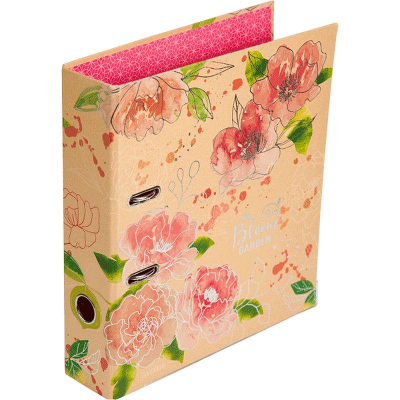 Папка файл A4  75мм deVENTE 'Bloom Garden' Red разобранная