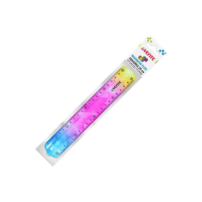 Линейка пластиковая&nbsp;&nbsp;20см deVENTE 'Rainbow Flex' гибкая двусторонняя шкала в блистере