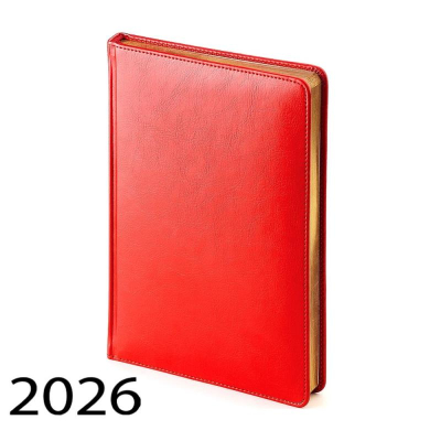 Ежедневник 2026 A5 BrunoVisconti® 'Sidney Nebraska' 336стр твердая обложка искусственная кожа красный