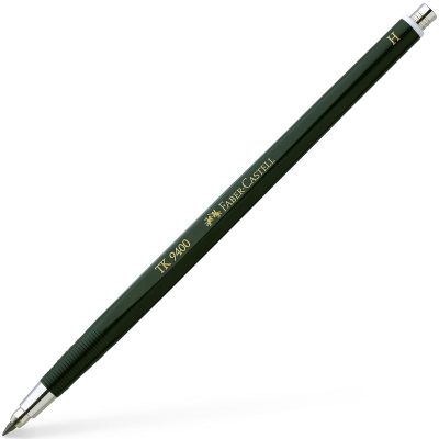 Карандаш автоматический цанговый 2.0мм Faber-Castell TK-9400 грифель H зеленый