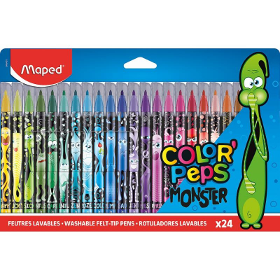 Фломастеры  24цв Maped Color'peps Monster в картонной коробке