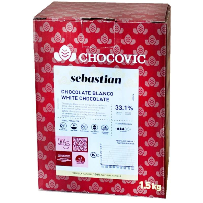 Шоколадная масса белая Chocovic 'Sebastian' 31.5% 1.5кг