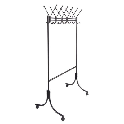 Вешалка напольная гардеробная на 12 персон стальная 109х103х64см на роликах черная