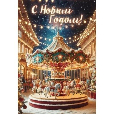 Открытка 126х182мм Праздник 'С Новым годом!'