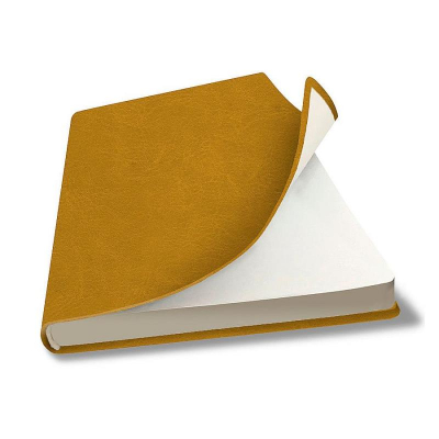 Записная книжка A5  80л без линовки Lamark Salut Flex тонированный блок ляссе интегральная обложка искусственная кожа желтая