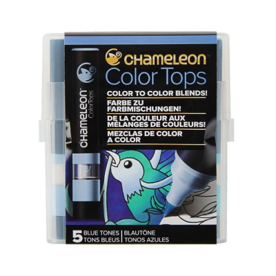 Блендеры цветные спиртовые Chameleon Color Tops 5цв голубые тона
