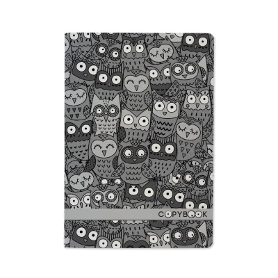 Тетрадь A5  40л клетка на сшивке BrunoVisconti® тонированный блок картонная матовая обложка 'Owls'