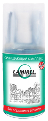 Набор для очистки экрана Lamirel антибактериальный спрей 200мл +салфетка 20х20см