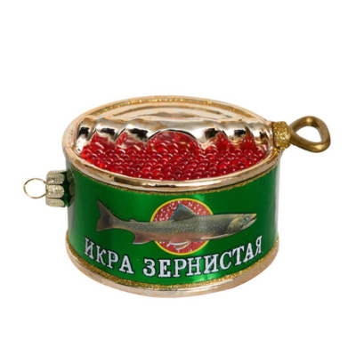 Банка с красной икрой 8.5х5х11см стекло