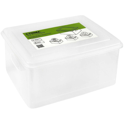 Короб архивный пластиковый 35х26х16см СТАММ с крышкой PP прозрачный