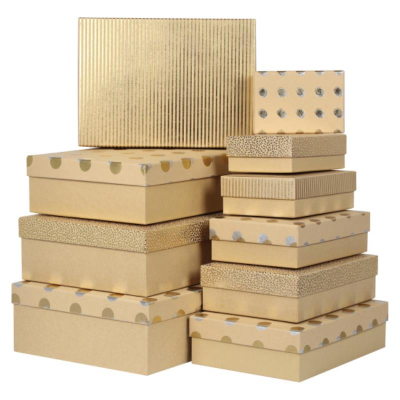 Коробка подарочная прямоугольная 14.5х10х5см Кокос 'Золотой блеск'