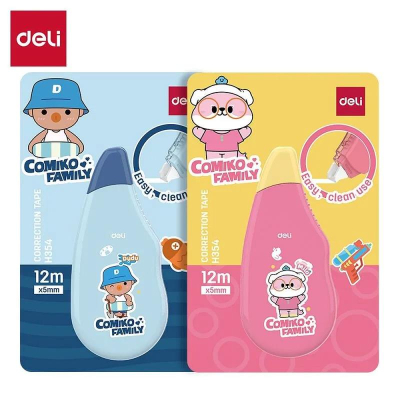Корректор ленточный 5.0мм х12.0м Deli 'Comico Family' 2 дизайна ассорти в блистере