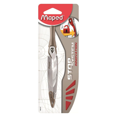 Циркуль металлический Maped 'Stop System' Innovation 14см с грифелем 2мм в блистере