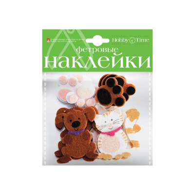 Наклейки декоративные фетровые Hobby Time 'Котята и щенки'
