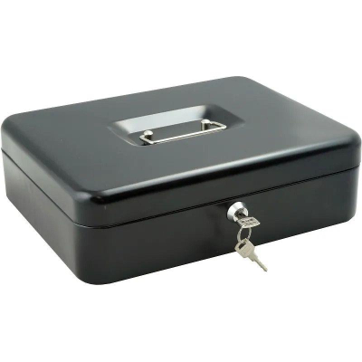 Ящик для денег 30x24x9см Klesto стальной черный