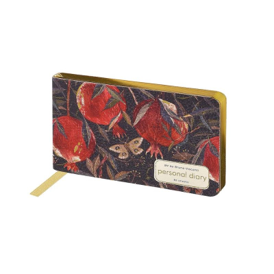 Еженедельник карманный 14х8см BrunoVisconti® 160стр тонированный блок гибкая обложка искусственная кожа 'Flora' Гранат