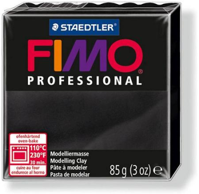 Глина полимерная термоотвердевающая Fimo Professional черная  85г