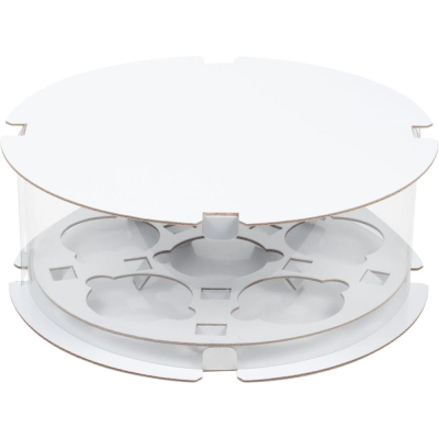 Коробка для капкейков на&nbsp;&nbsp;6шт 24х10см тубус белая