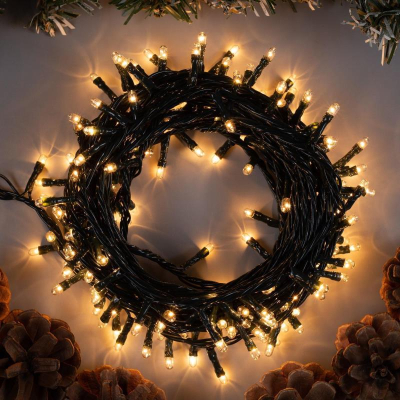 Электрогирлянда&nbsp;&nbsp;7.0м Нить 180 теплых ламп накаливания 8 режимов мигания