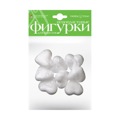 Заготовка для декорирования из пенопласта Hobby Time Сердечки h-3.5см 8шт