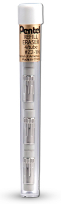 Ластик сменный для автоматических карандашей Pentel d-4.25х13.8мм  4шт в тубе