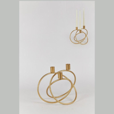 Подсвечник металлический Holiday Decor тройной 24х14х20.5см золотой