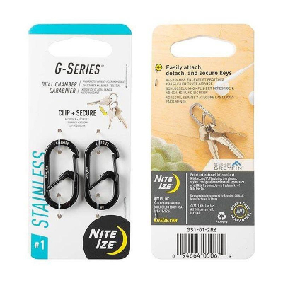 Карабин стальной Nite Ize G-Series™ Dual Chamber Carabiner 1 черный 2шт