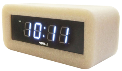 Часы настольные BVItech LED белые будильник корпус белый мрамор 220V