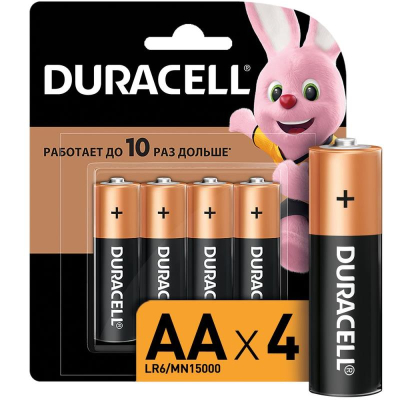 Батарейка Duracell&nbsp;&nbsp;1.5V AA/LR6 Alkaline&nbsp;&nbsp;4шт