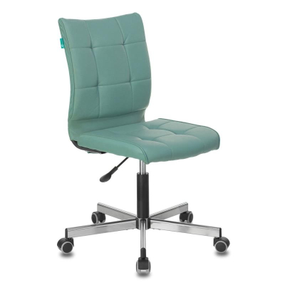 Кресло офисное Бюрократ  330M хромированная крестовина искусственная кожа серо-голубое