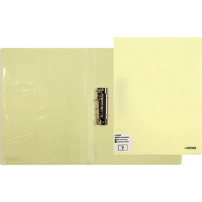 Папка с боковым прижимом и внутренним карманом 20мм deVENTE 'Pastel' желтая