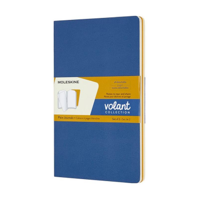 Записная книжка A5  48л без линовки Moleskine® Volant Large мягкая обложка 2шт синяя/янтарная
