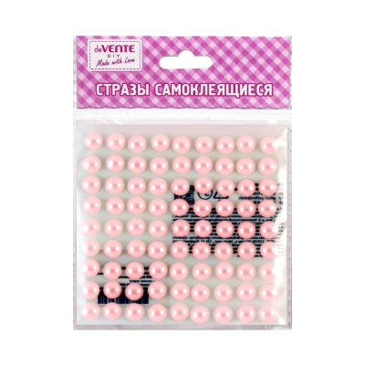 Стразы deVENTE 'Жемчуг'&nbsp;&nbsp;8мм&nbsp;&nbsp;80шт розовые светлые акриловые самоклеящиеся
