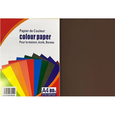 Бумага цветная A4 Colour Paper 80г яркая коричневая 100л
