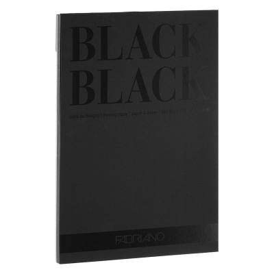 Блокнот для эскизов Fabriano Black Black 21х30см 300г 20л черная бумага на склейке
