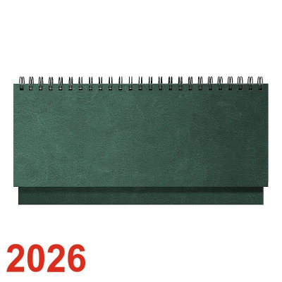 Планинг&nbsp;&nbsp;2026&nbsp;&nbsp;30х14см Lamark 'Sigma' 128стр на гребне искусственная кожа зеленый